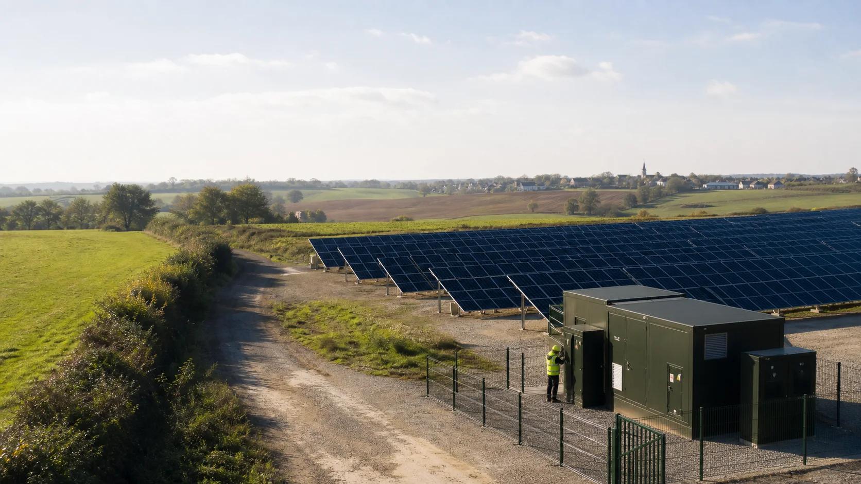 Contexte agricole français associant photovoltaïque et stockage